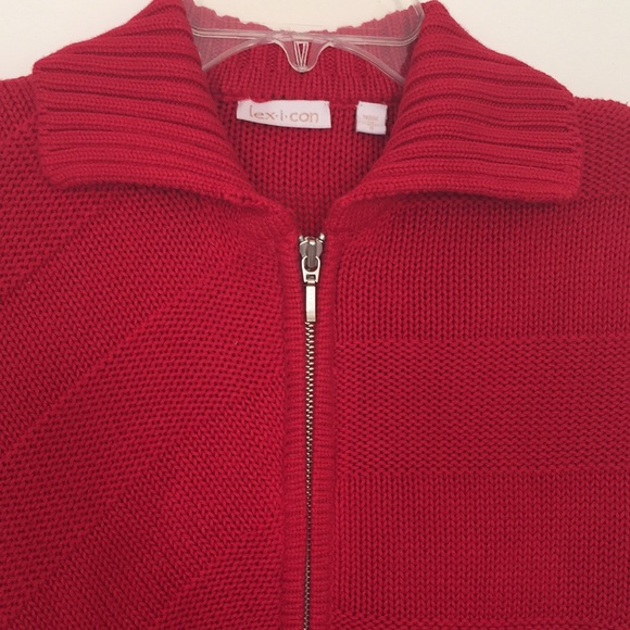 Lexicon Silk Sweater Cardigan Jacket Size S Red - Picture 5 of 6